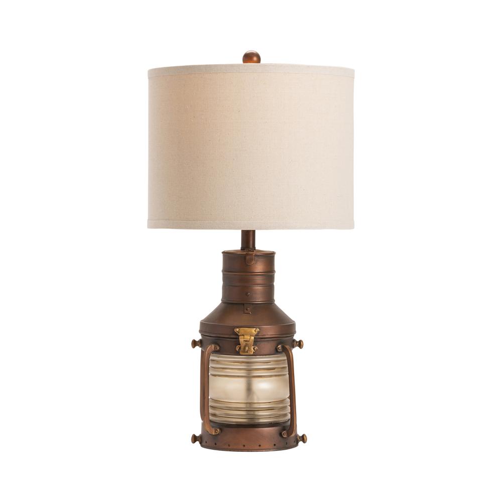 Crestview Collection CVABS964 Copper Lantern Table Lamp Lighting. Picture 2