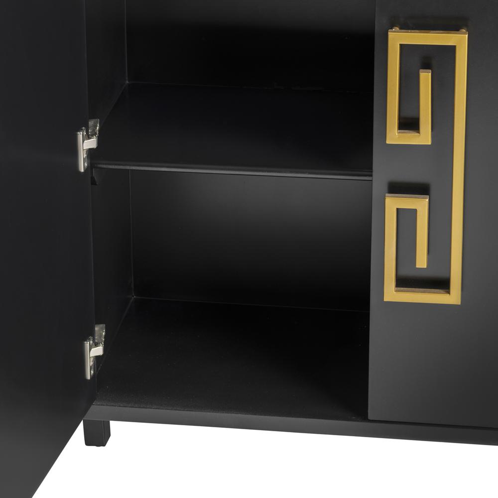 Crestview Collection Corinthian Black and Gold Key 4 Door Sideboard Accessories. Picture 3