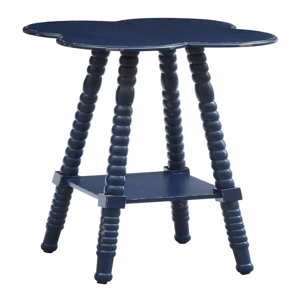 Crestview Collection Bar Harbor Indigo Clover Shaped Accent Table Furniture. Picture 1