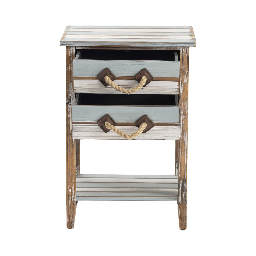 Crestview Collection Nantucket 2 Drawer Weathered Wood Accent Table. Picture 3
