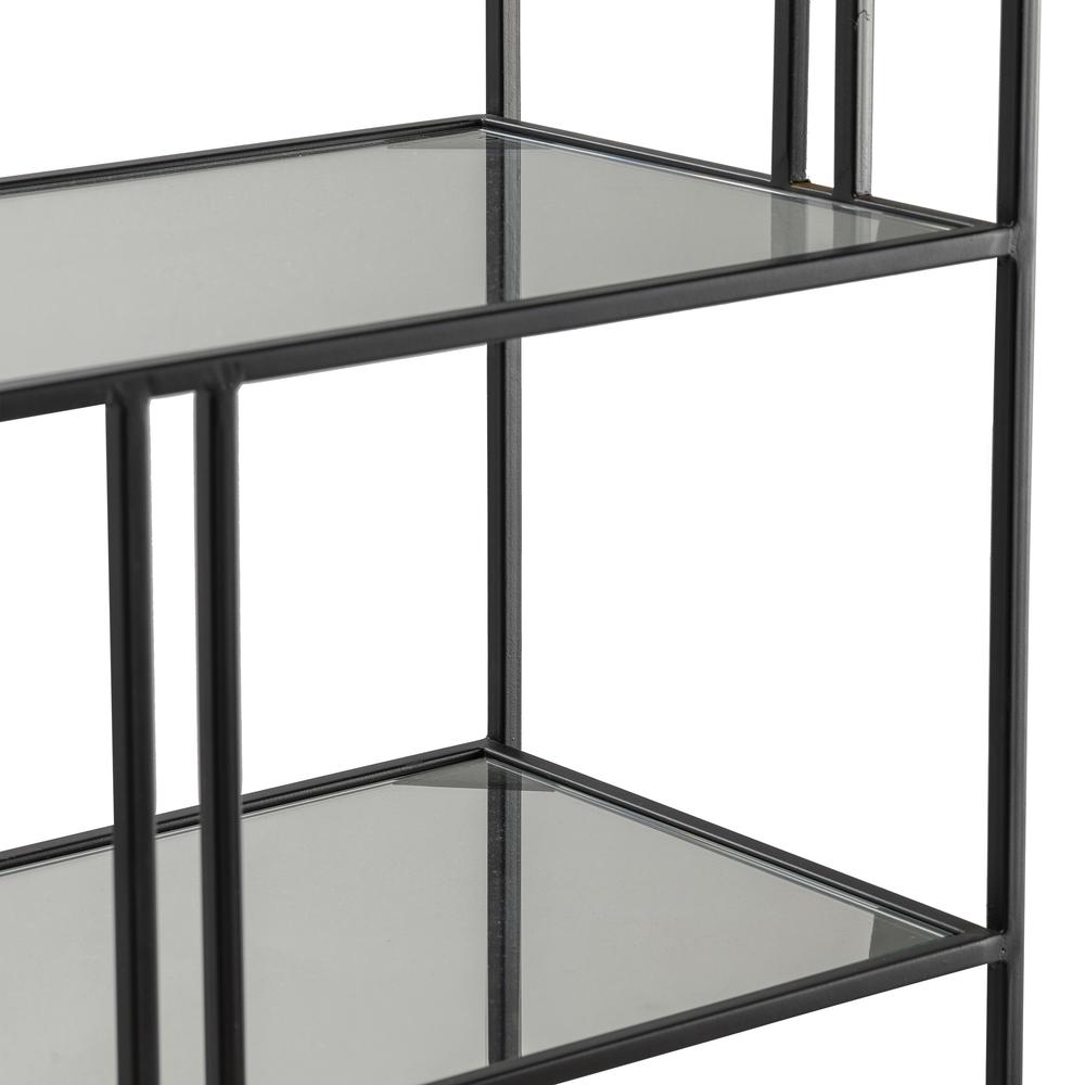 Crestview Collection Berkley Metal and Glass Etagere Black Metal. Picture 3