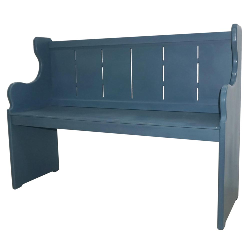 Crestview Collection Evolution Savannah Wood Church Bench in Blue. Picture 1