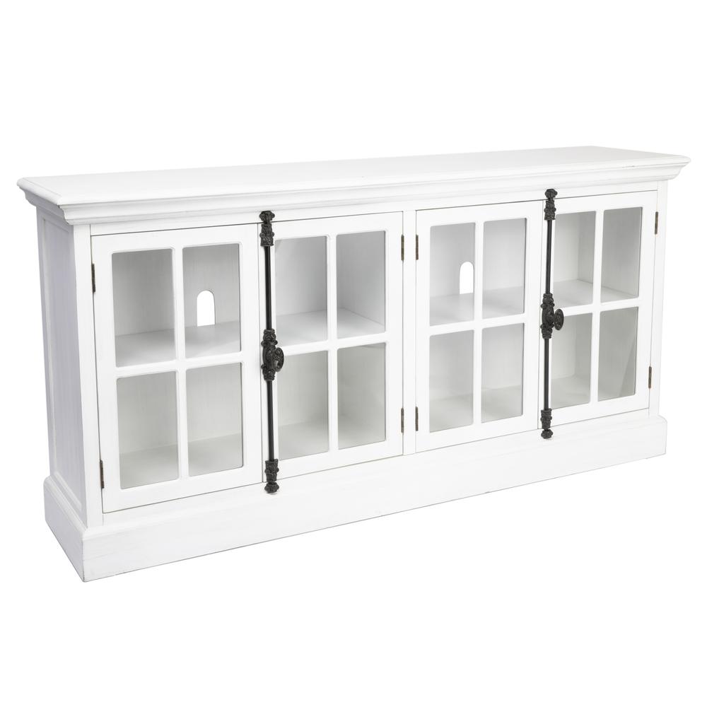 Crestview Collection Coventry White Oak Finish 4 Door Media Console Furniture. Picture 1