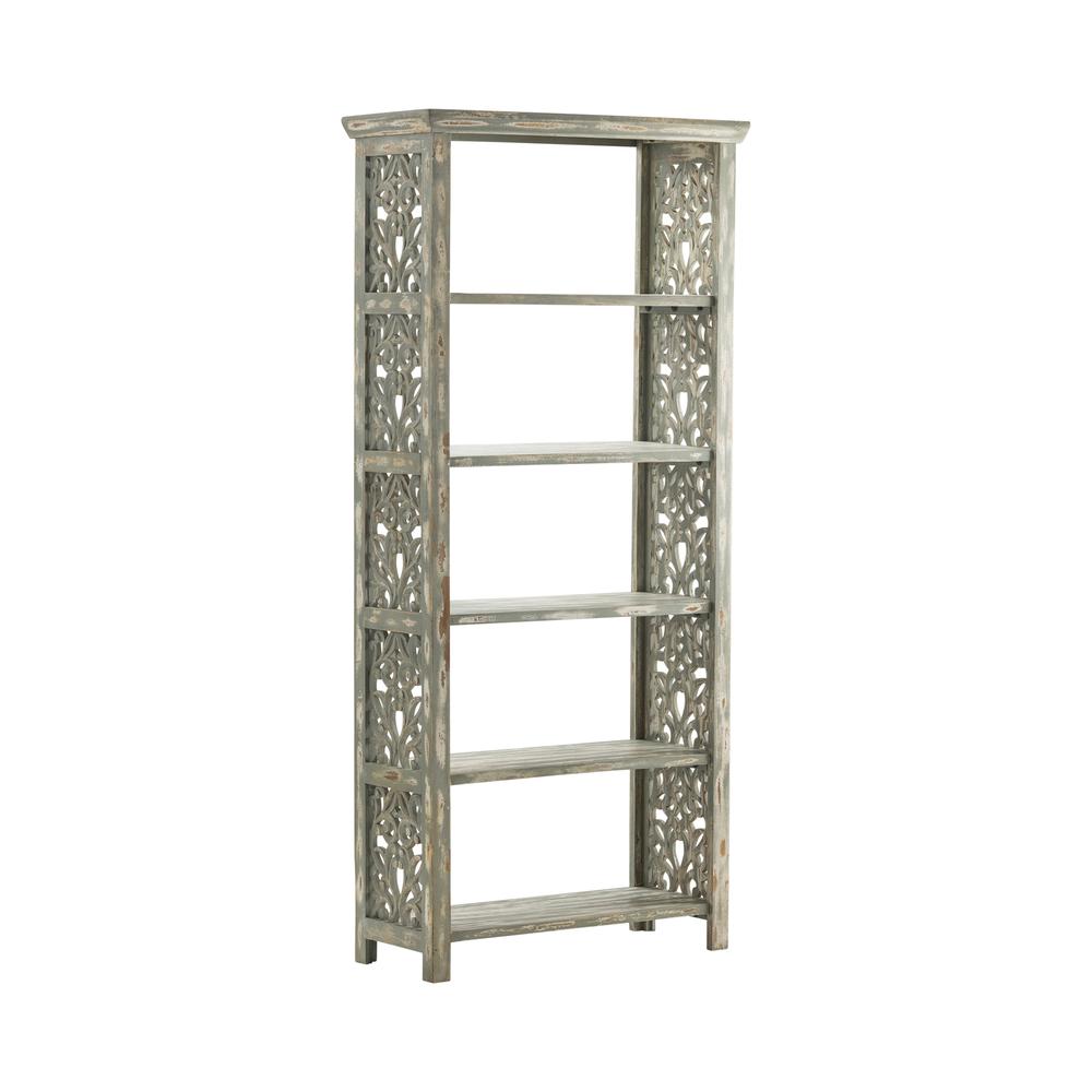 Crestview Collection Bengal Manor Mango Wood Carved Side Panel Etagere Furniture. Picture 1