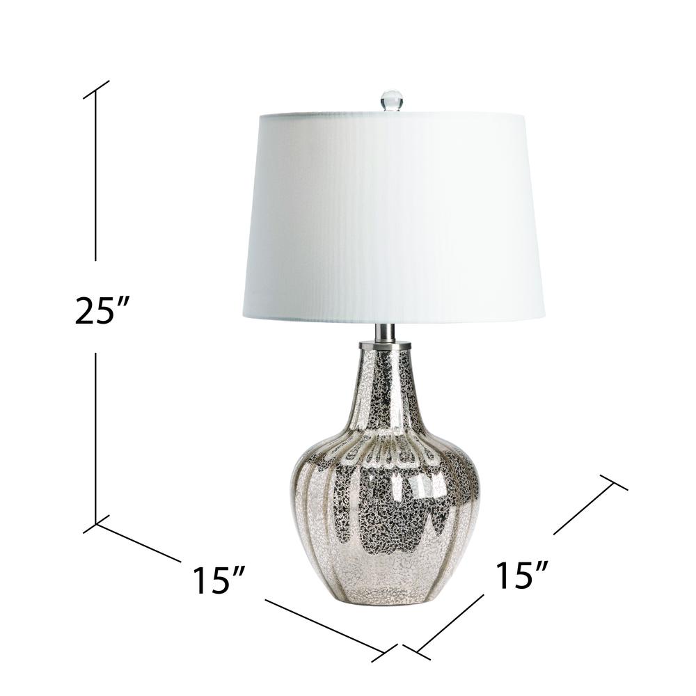 Crestview Collection 25"TH Glass TL, 1 PC UPS/ 2.07' Element Lighting, Silver. Picture 5