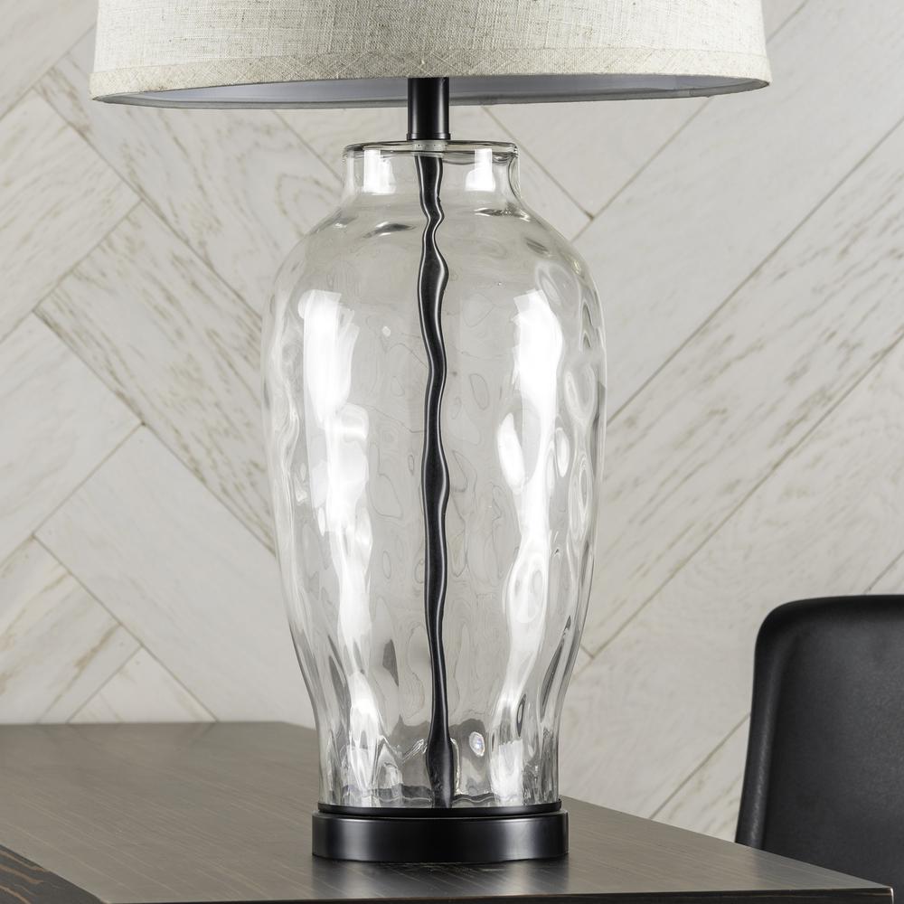 Crestview Collection Amelia Table Lamp Translucent Clear and Powdercoated Black. Picture 3