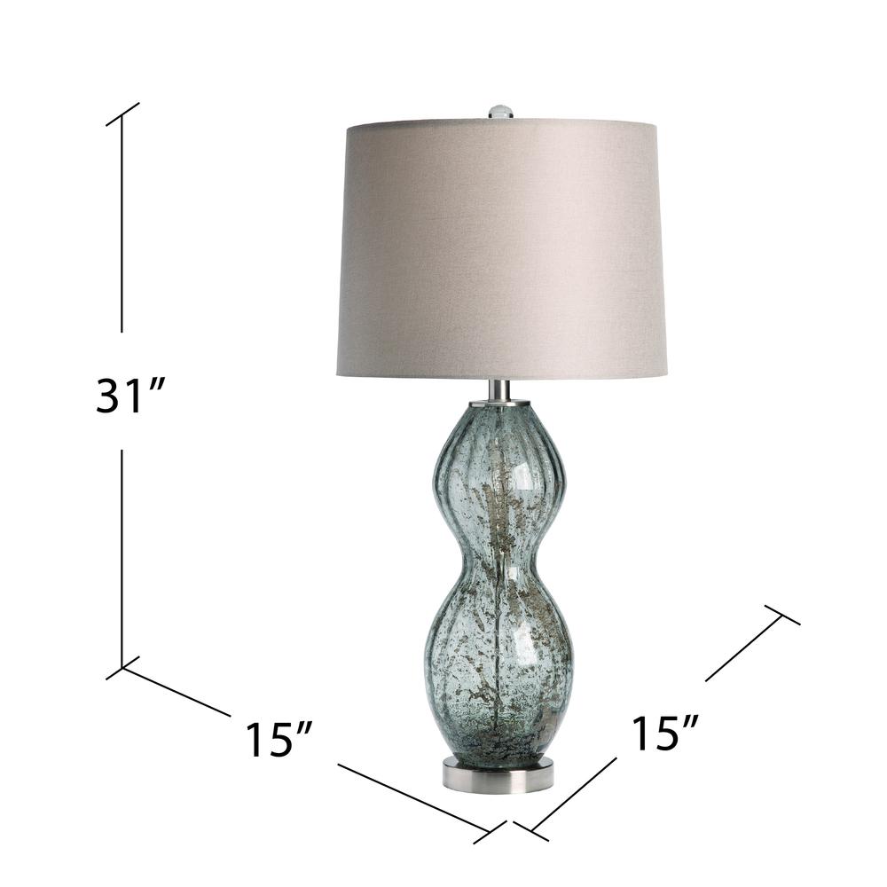 31"TH GLASS LAMP W/BRUSHED NICKEL MTL BASE, 1 PC UPS, 2.96'. Picture 5