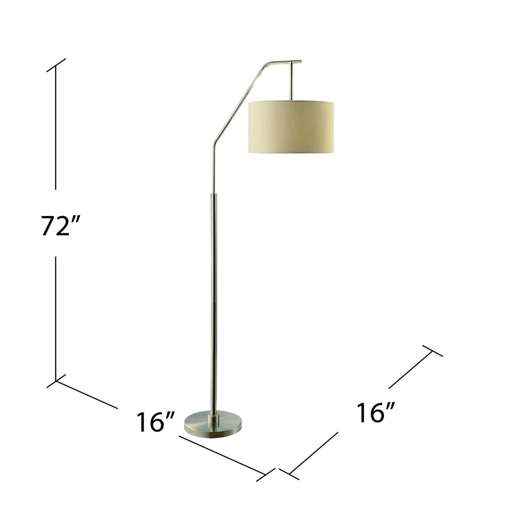 Crestview Collection 384309 Dinsmore Floor Lamp, Cream, Nickel/Brushed Nickel. Picture 2
