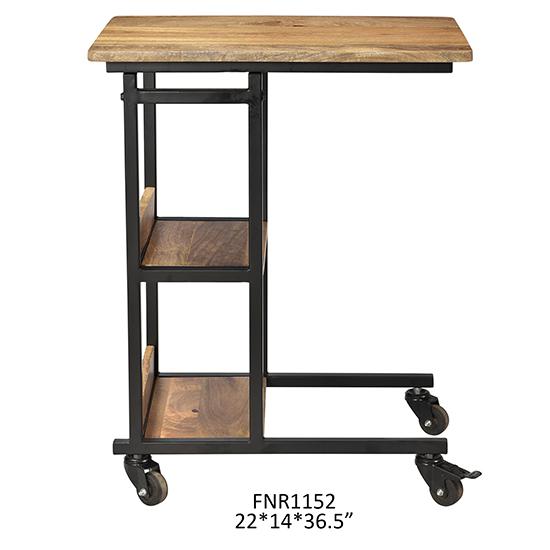 Crestview Collection Evolution Haley Wood and Iron Portable Desk in Brown. Picture 1