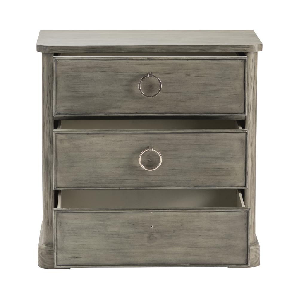 Newton 3 Drawer Chest Wood Gray. Picture 3