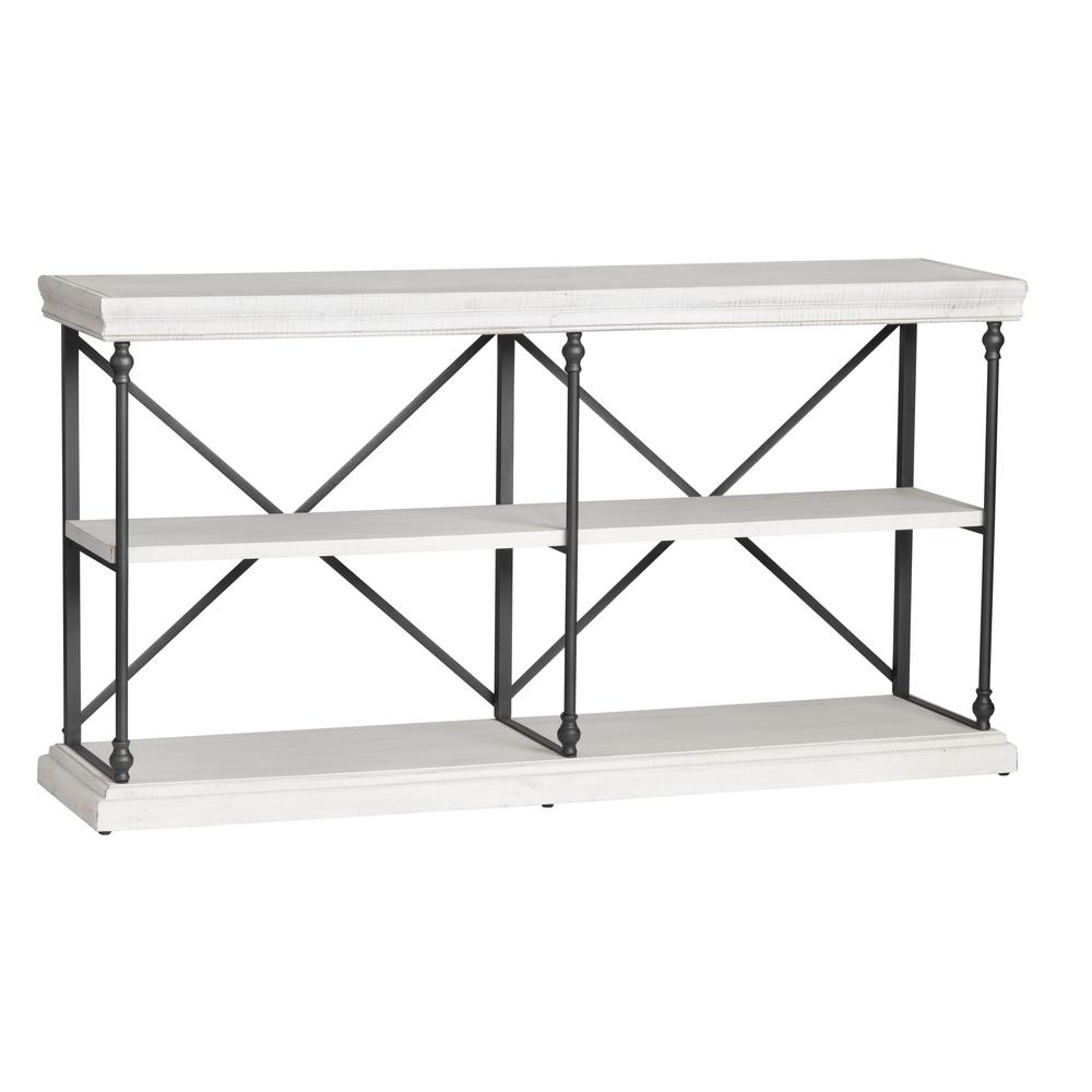 Crestview Collection CVFZR4548 Hanover Metal and White Wood Console Furniture. Picture 1