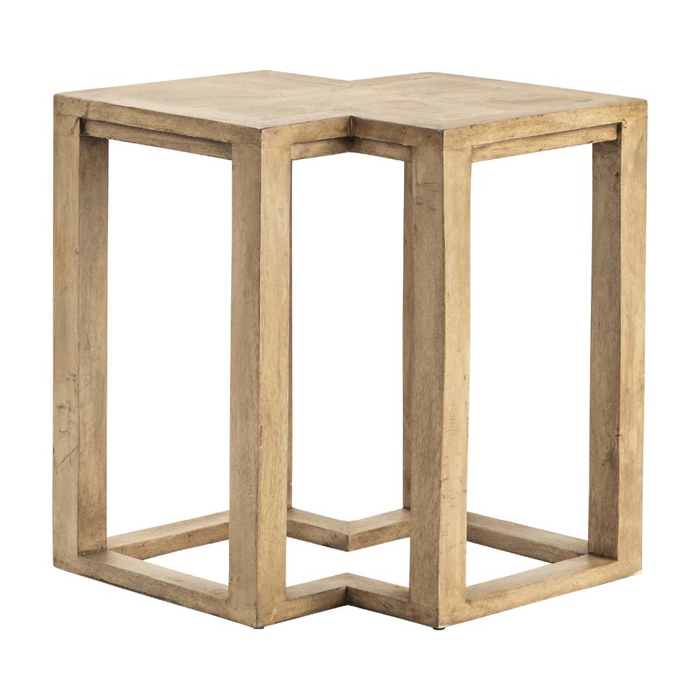Crestview Collection Winfield Diamond End Table Made of Brown Mango Wood. Picture 1
