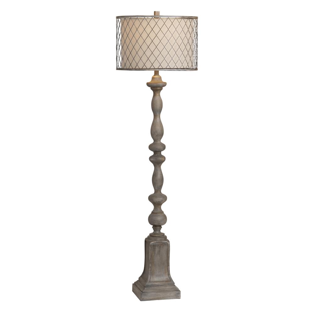 Crestview Collection CVAVP1477 Rivoire Floor Lamp Handfinished Rusted Stone. Picture 2