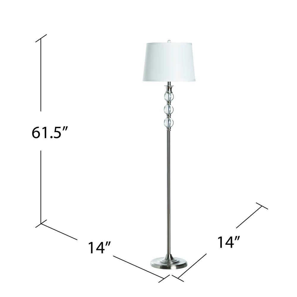 Crestview Collection Preston 61.5 Inch Metal Brushed Nickel Finish Floor Lamp. Picture 5