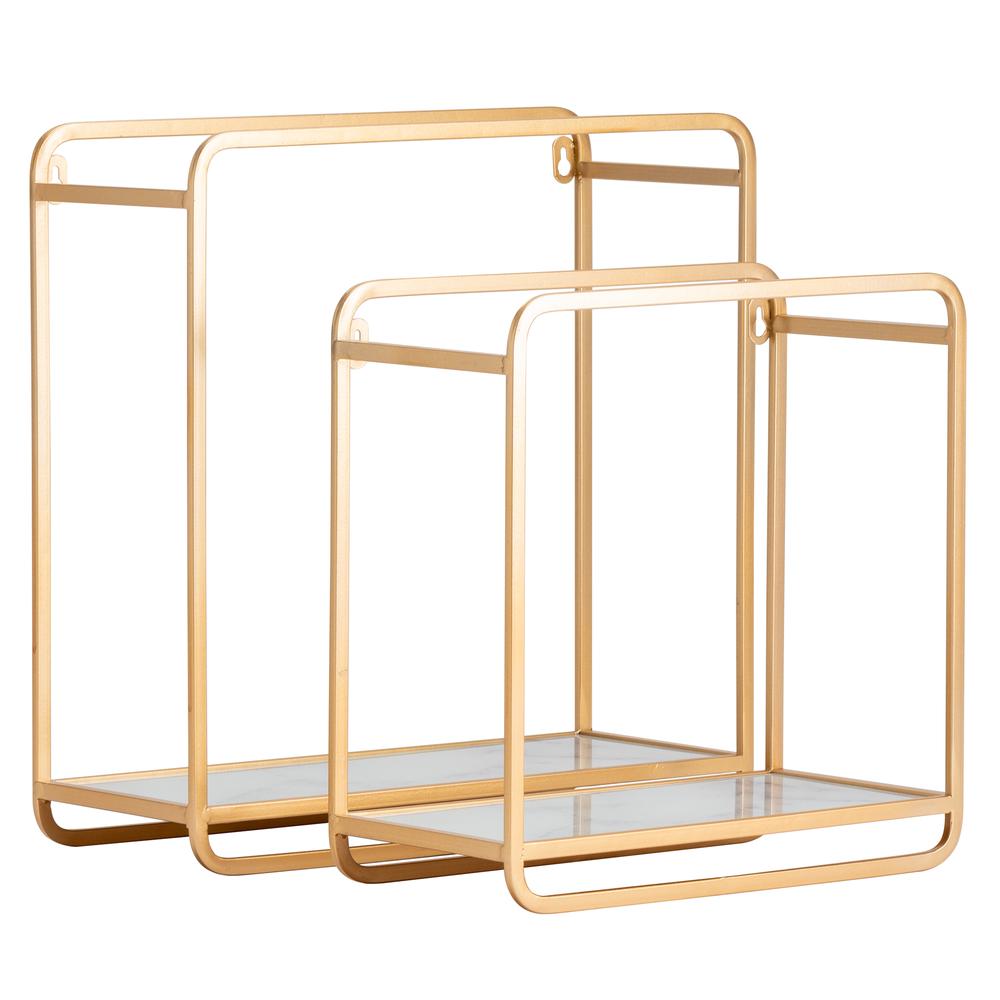 Evolution by Crestview Collection Monica S/2 Metal Wall Holders in Gold. The main picture.