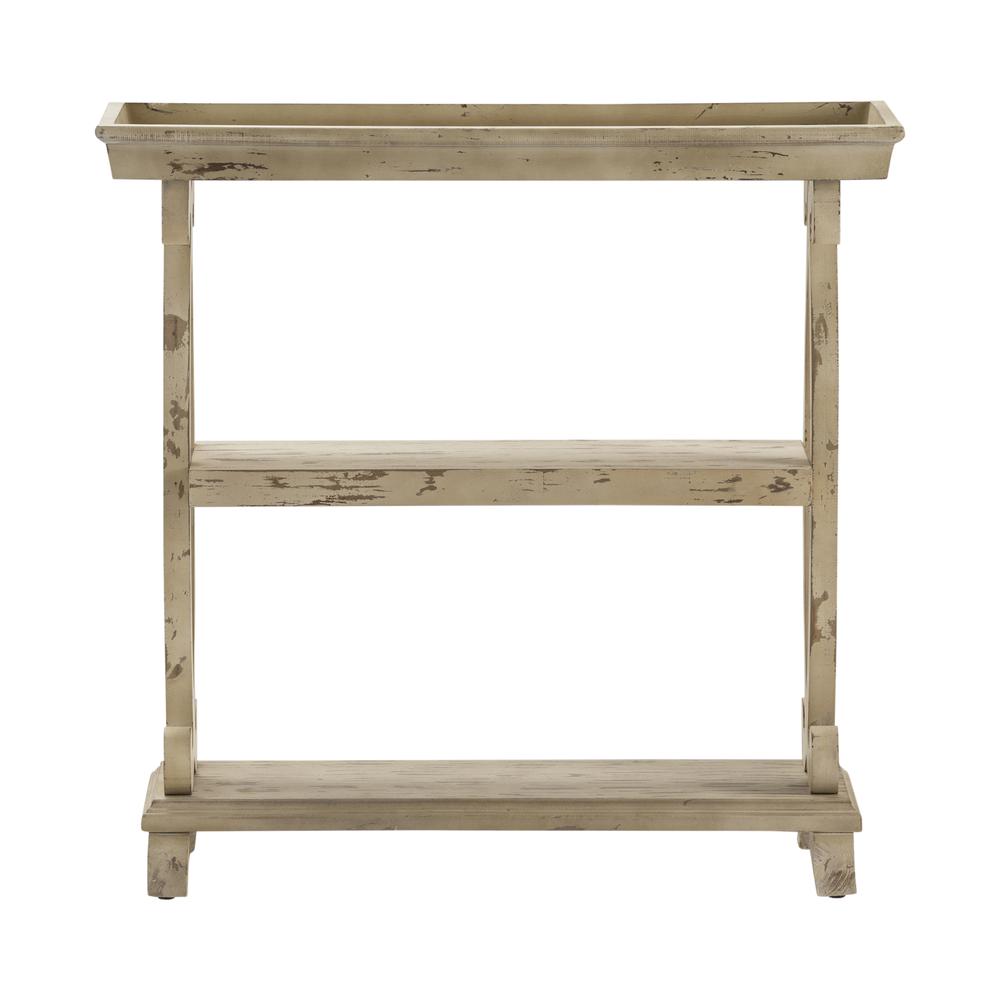 Crestview Collection Newport Distressed White Shaped Console Table Furniture. Picture 2