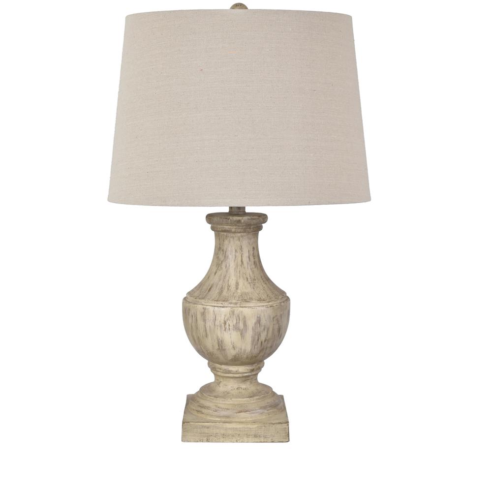 Crestview Collection 26.5" TH Distressed Brown Resin Table Lamp. Picture 1