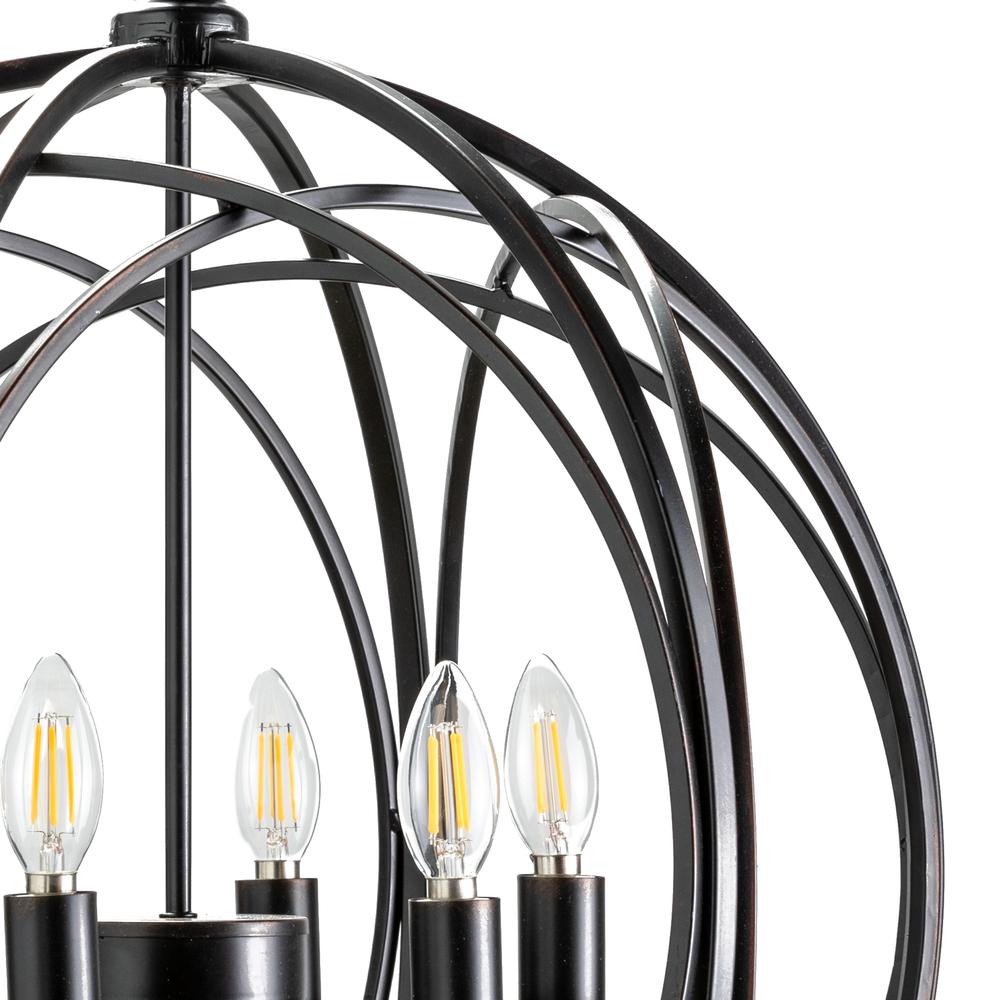 Evolution by Crestivew Collection Preston Wood and Metal Chandelier in Black. Picture 4