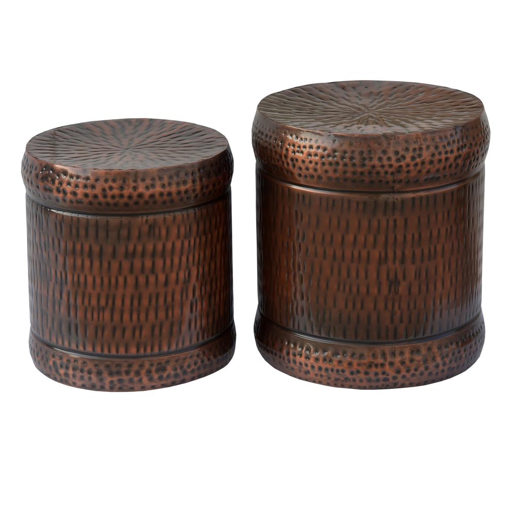Crestview Collection Set of 2 Stool Bronze Finish Evolution Outdoor. Picture 1