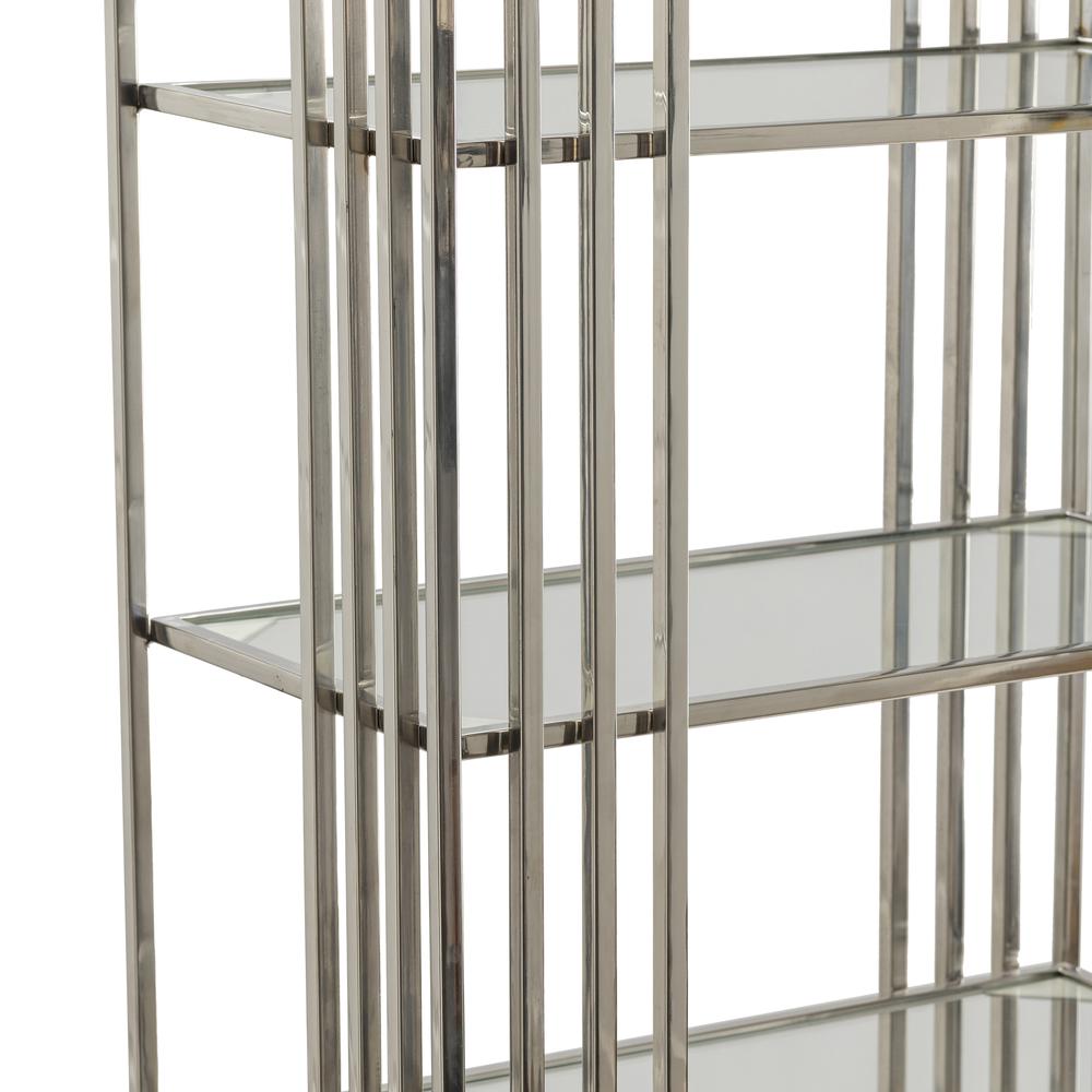 Crestview Collection Drexel Metal and Glass Etagere Silver Metal. Picture 3