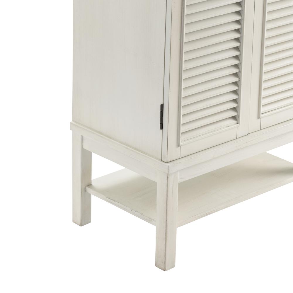 Crestview Collection Magnolia Louvered 2 Door Tall White Storage Cabinet. Picture 5