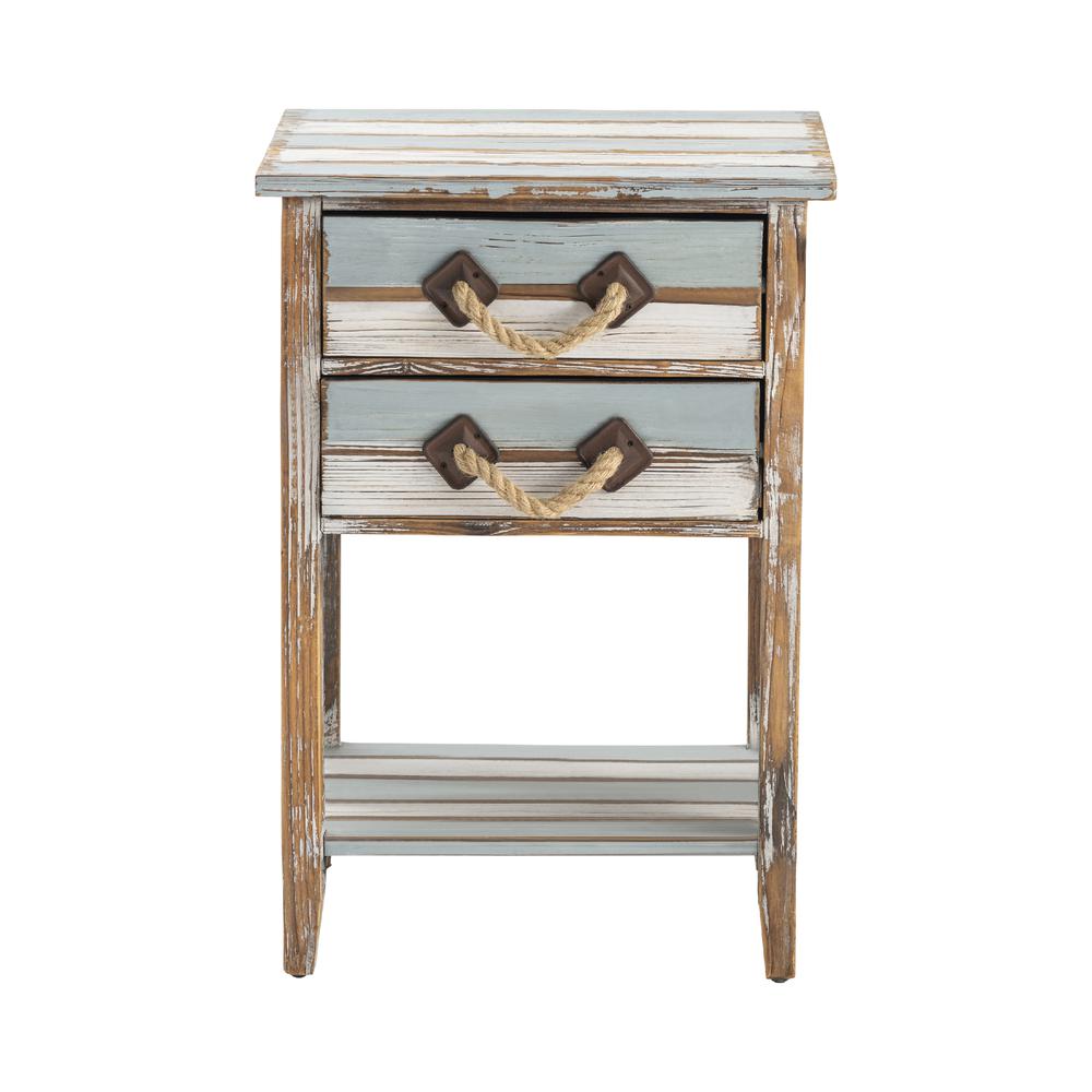 Crestview Collection Nantucket 2 Drawer Weathered Wood Accent Table. Picture 2