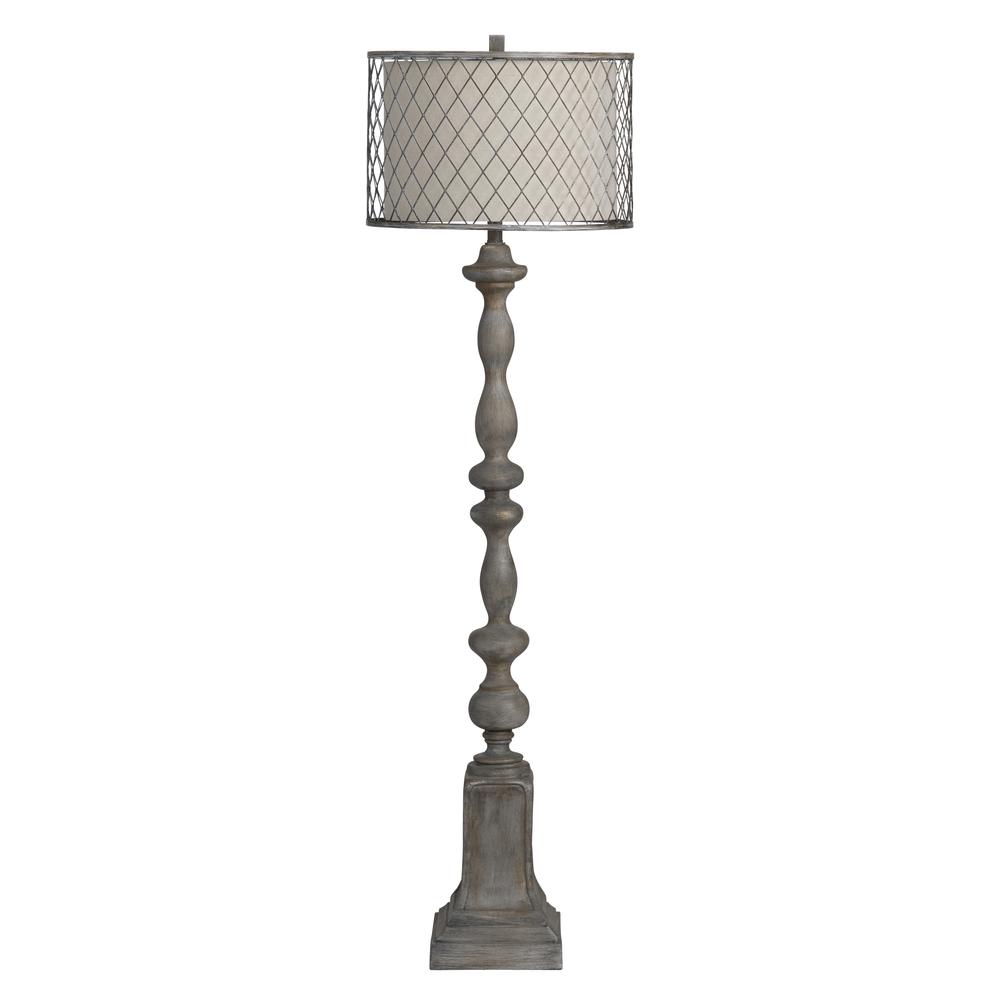 Crestview Collection CVAVP1477 Rivoire Floor Lamp Handfinished Rusted Stone. Picture 1