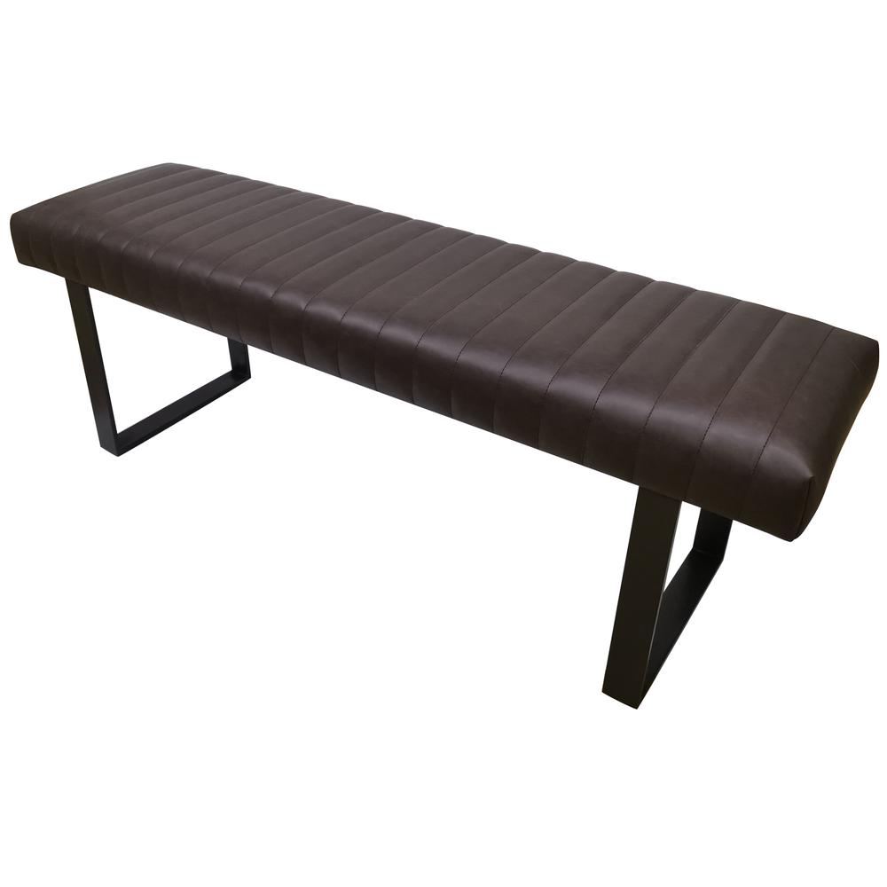 Crestview Collection Rutledge Bench, Dark Grey, Fabric & Wood. Picture 1