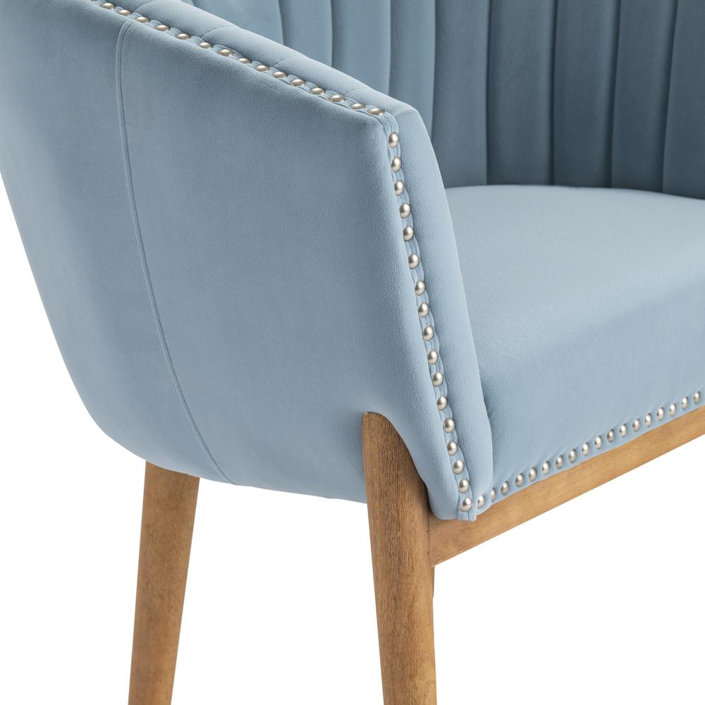Crestview Collection Fairview Accent Chair, Blue, Fabric & Wood. Picture 3