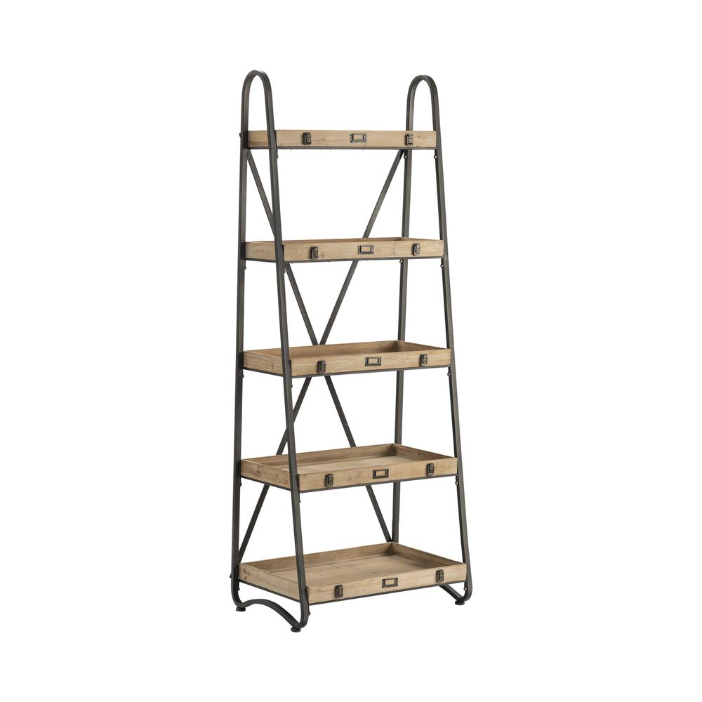 Crestview Collection Voyager Metal and Wood Tiered Etagere. Picture 1