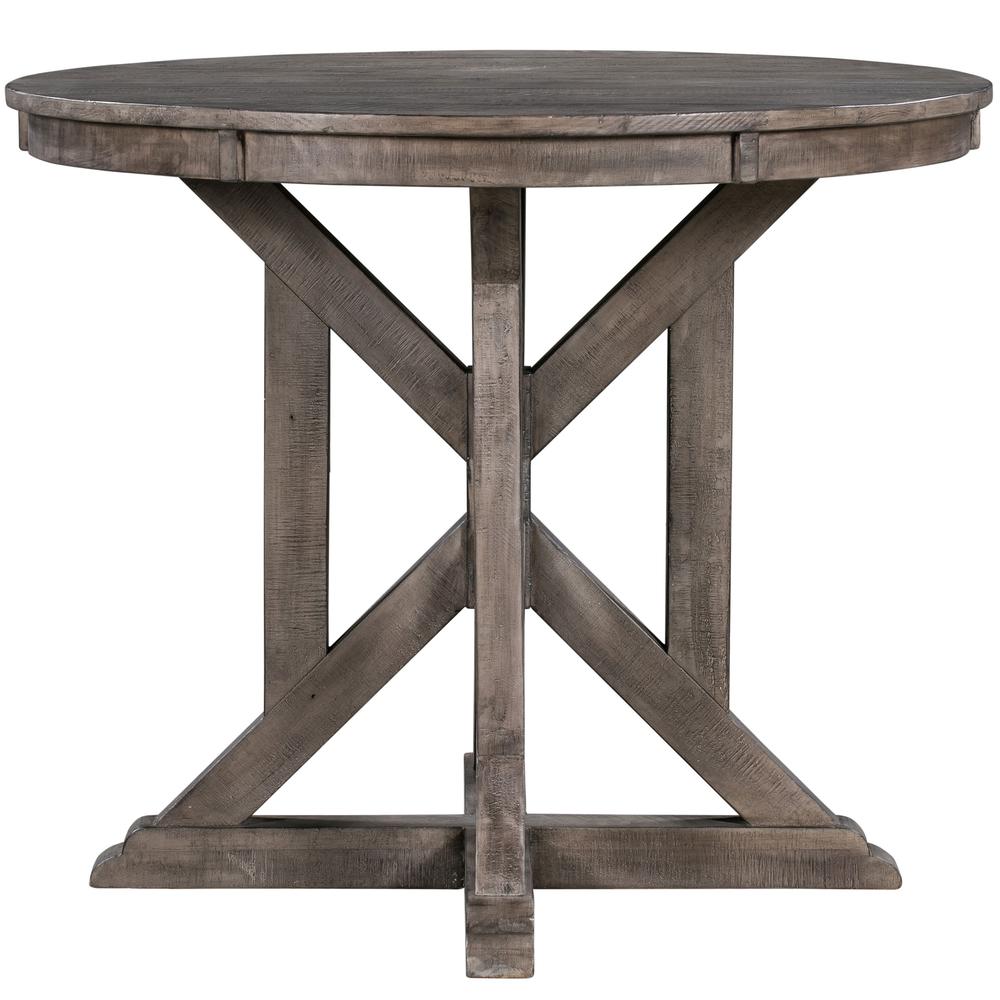 Pembroke Plantation Recycled Pine Distressed Grey Wood Base Accent Table. Picture 2