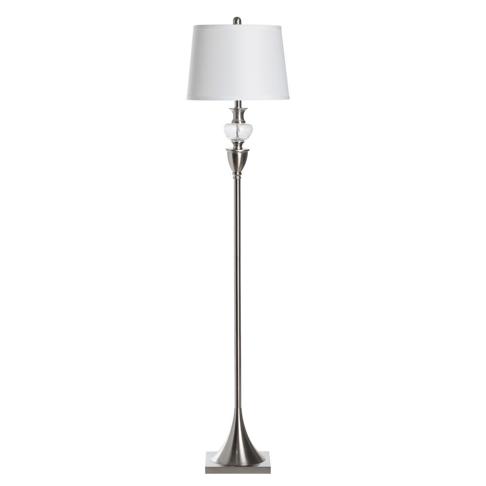 Crestview Collection Presley Classic Metal Floor Lamp with Crackled Glass Orb. Picture 3