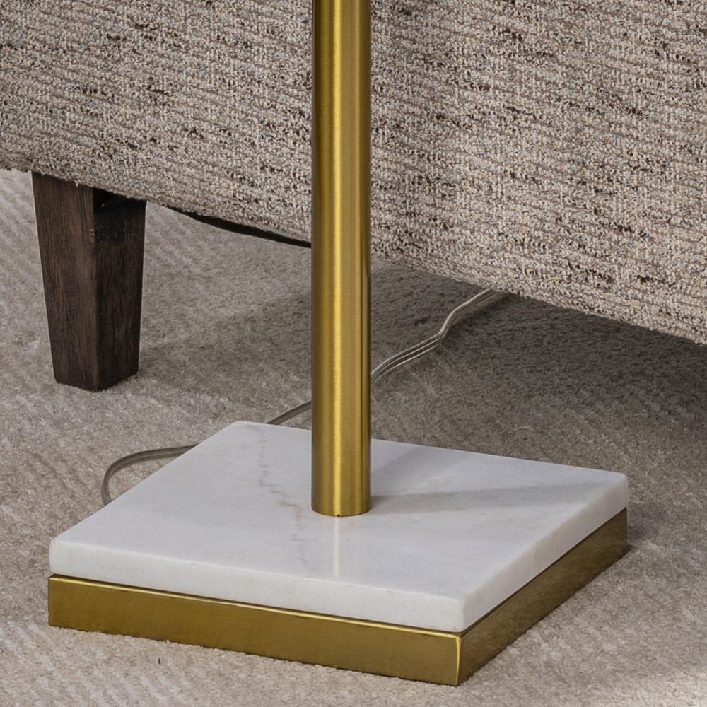 62" Metal Floor Lamp With Marble Base. Picture 4