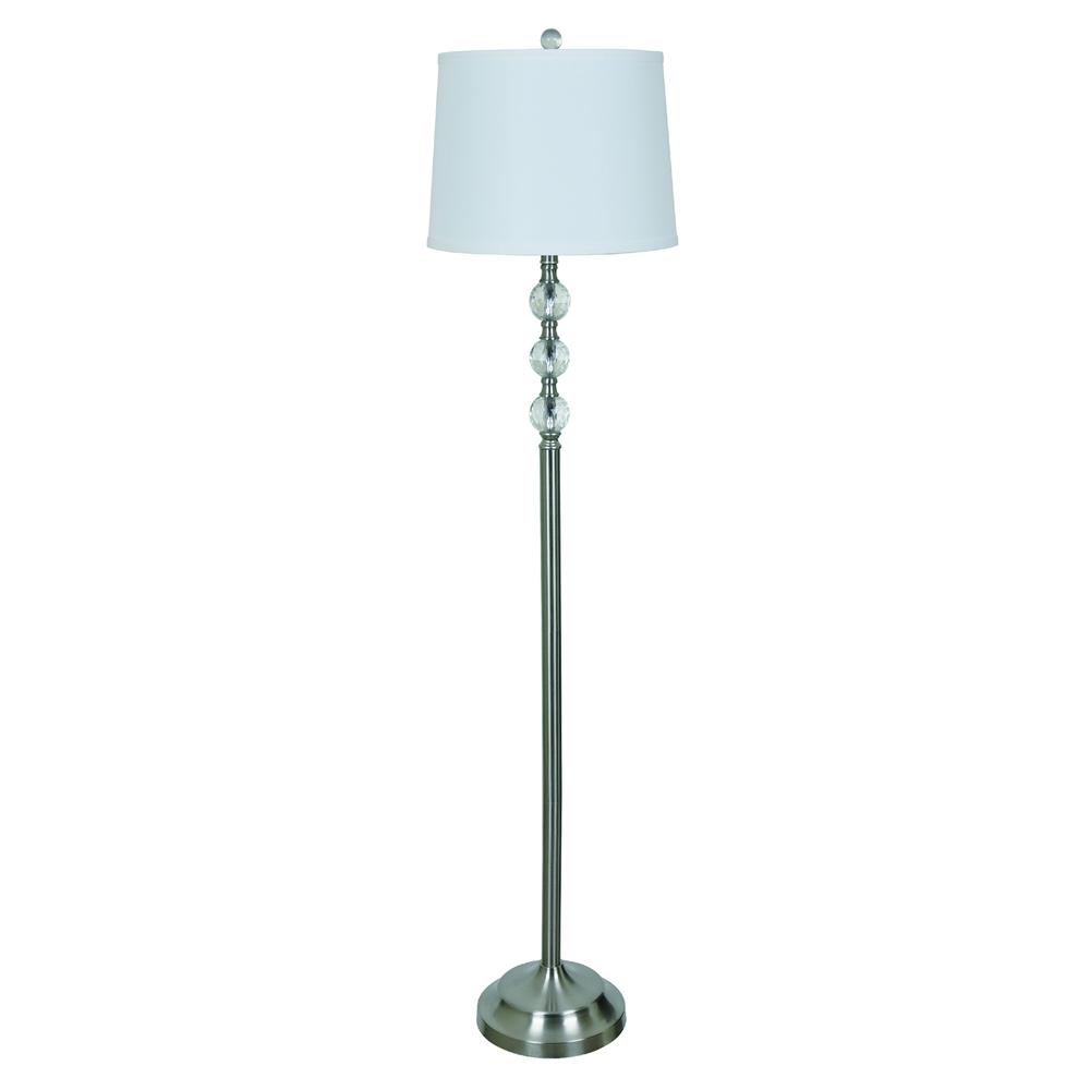 Crestview Collection Alamosa 61 Inch Metal Brushed Nickle Floor Lamp. Picture 1