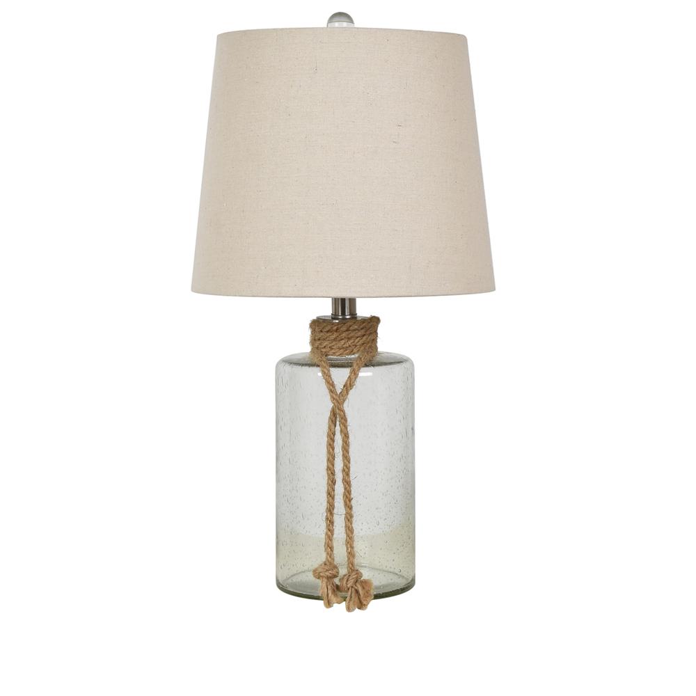 Crestview Collection 23" Glass/Rope Table Lamp. Picture 1