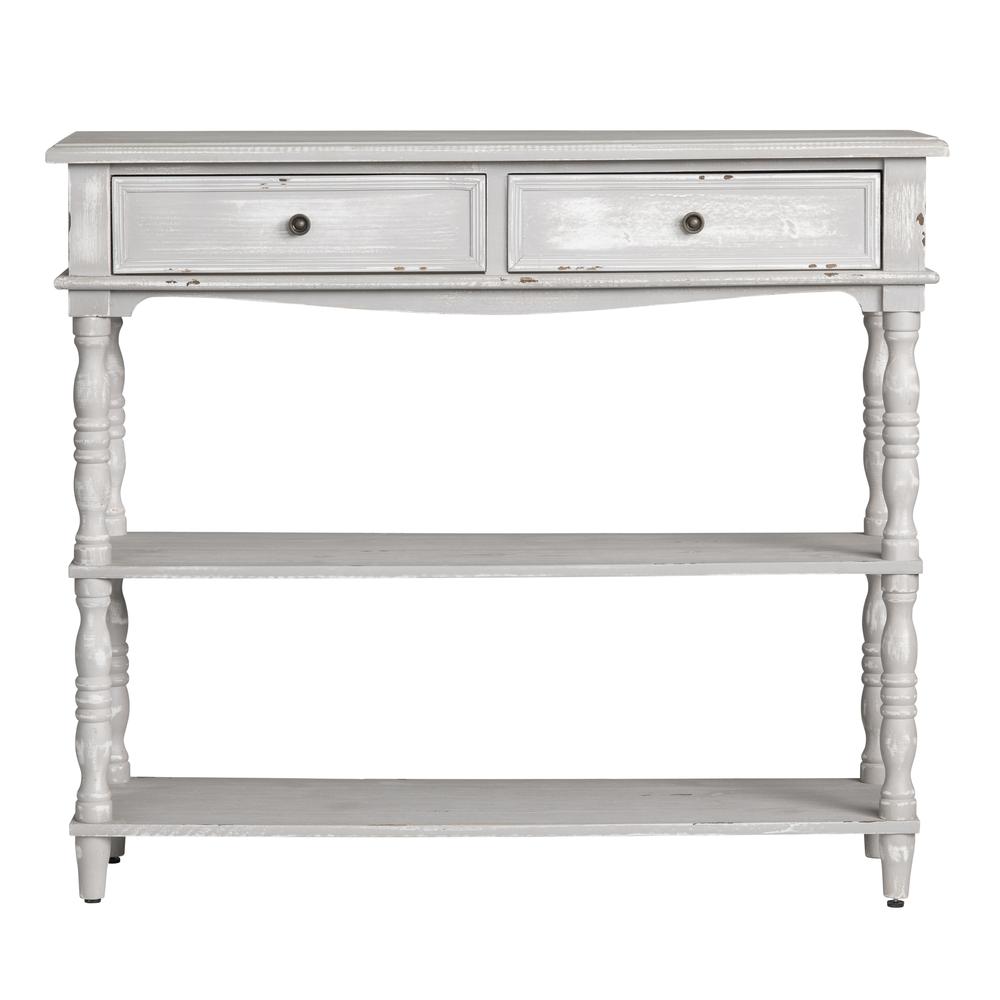 Weston Chalk Grey 2 Drawer Console. The main picture.