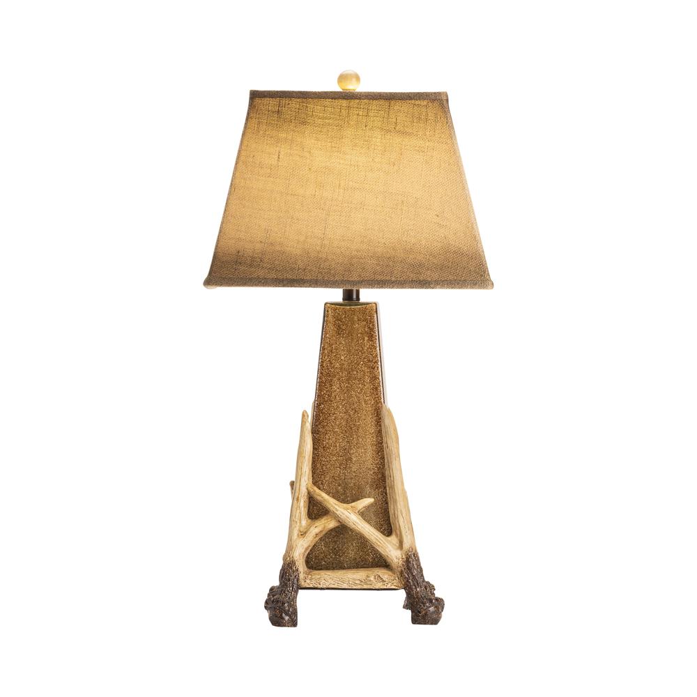 Crestview Collection CVABS1050 Antler Cage Table Lamp Lighting, Brown. Picture 2