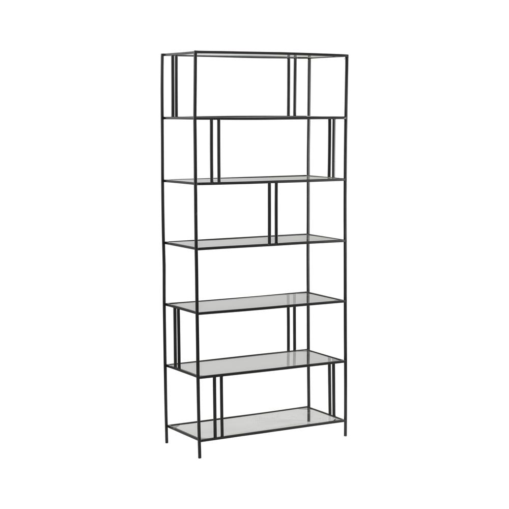 Crestview Collection Berkley Metal and Glass Etagere Black Metal. Picture 4