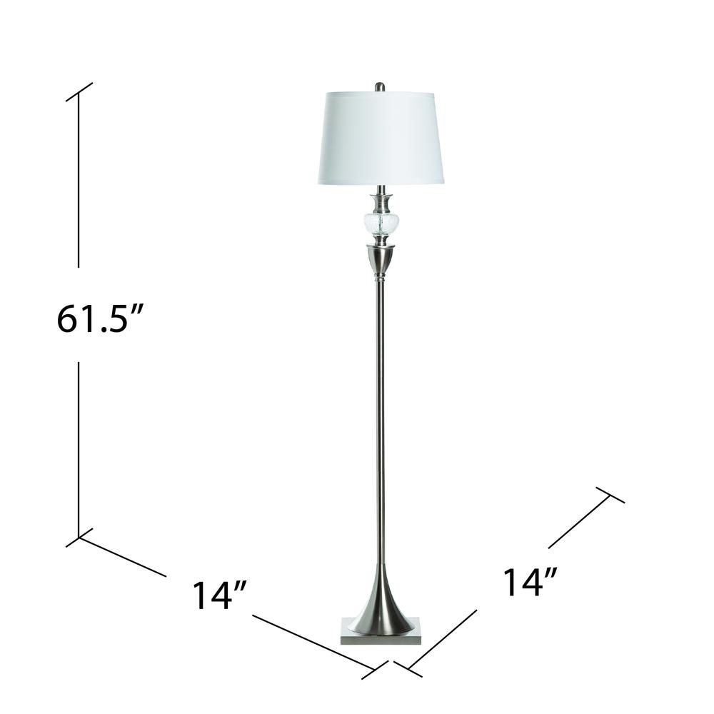 Crestview Collection Presley Classic Metal Floor Lamp with Crackled Glass Orb. Picture 5