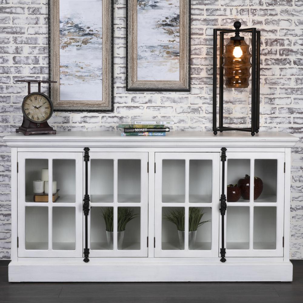 Mabry White Four Door Cabinet. Picture 1