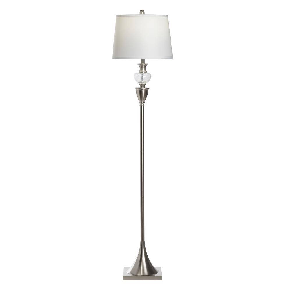 Crestview Collection Presley Classic Metal Floor Lamp with Crackled Glass Orb. Picture 2