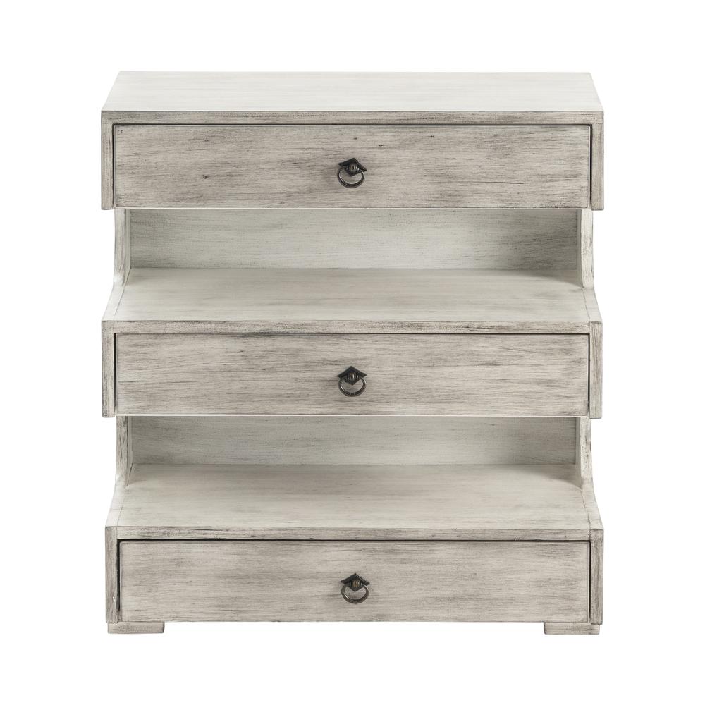 Annapolis 3 Drawer Chest Made Gray Acacia Wood. Picture 1