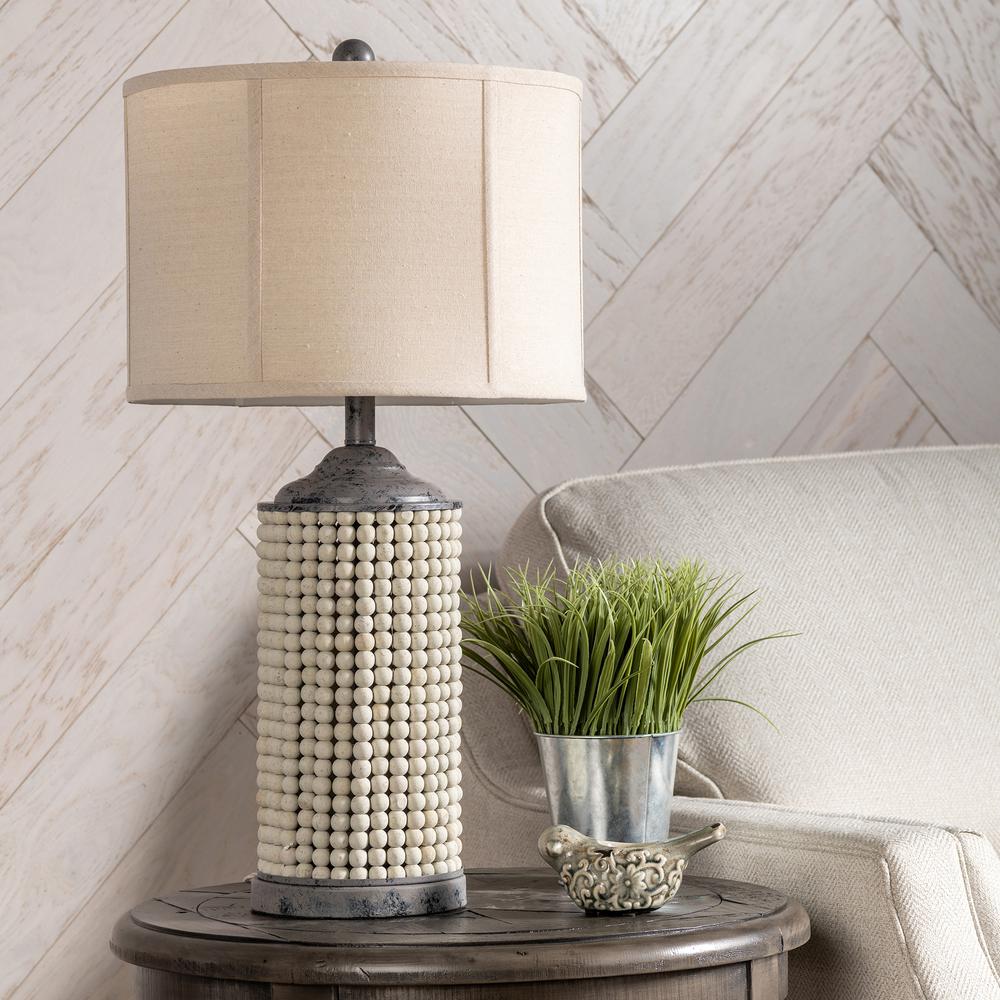 Crestview Collection EVLY1957 Amelia Table Lamp Handfinished Natural and Gray. Picture 2