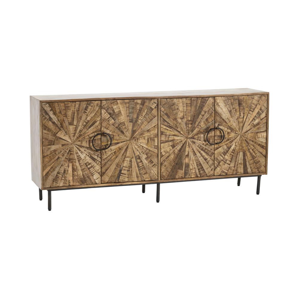 Crestview Collection Roswell Four Door Sideboard, Medium Brown, Wood. Picture 2
