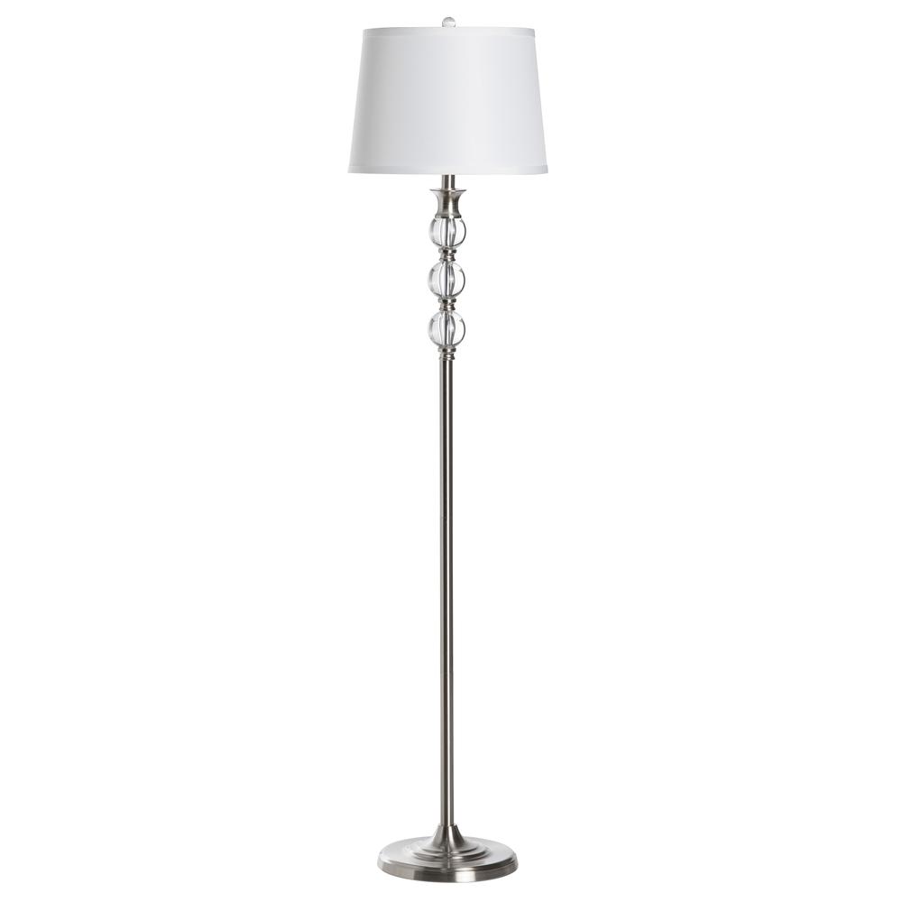 Crestview Collection Preston 61.5 Inch Metal Brushed Nickel Finish Floor Lamp. Picture 3