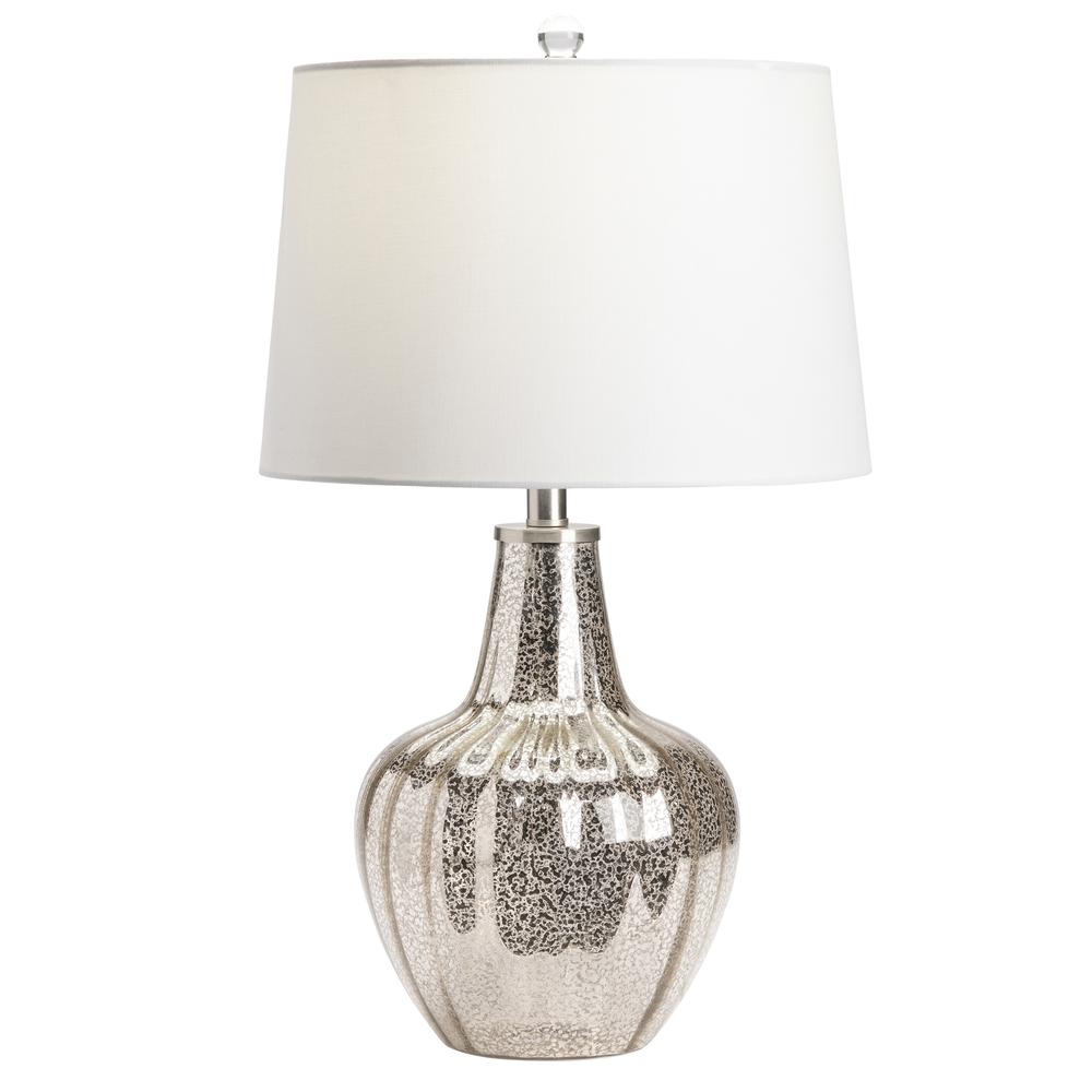 Crestview Collection 25"TH Glass TL, 1 PC UPS/ 2.07' Element Lighting, Silver. Picture 2