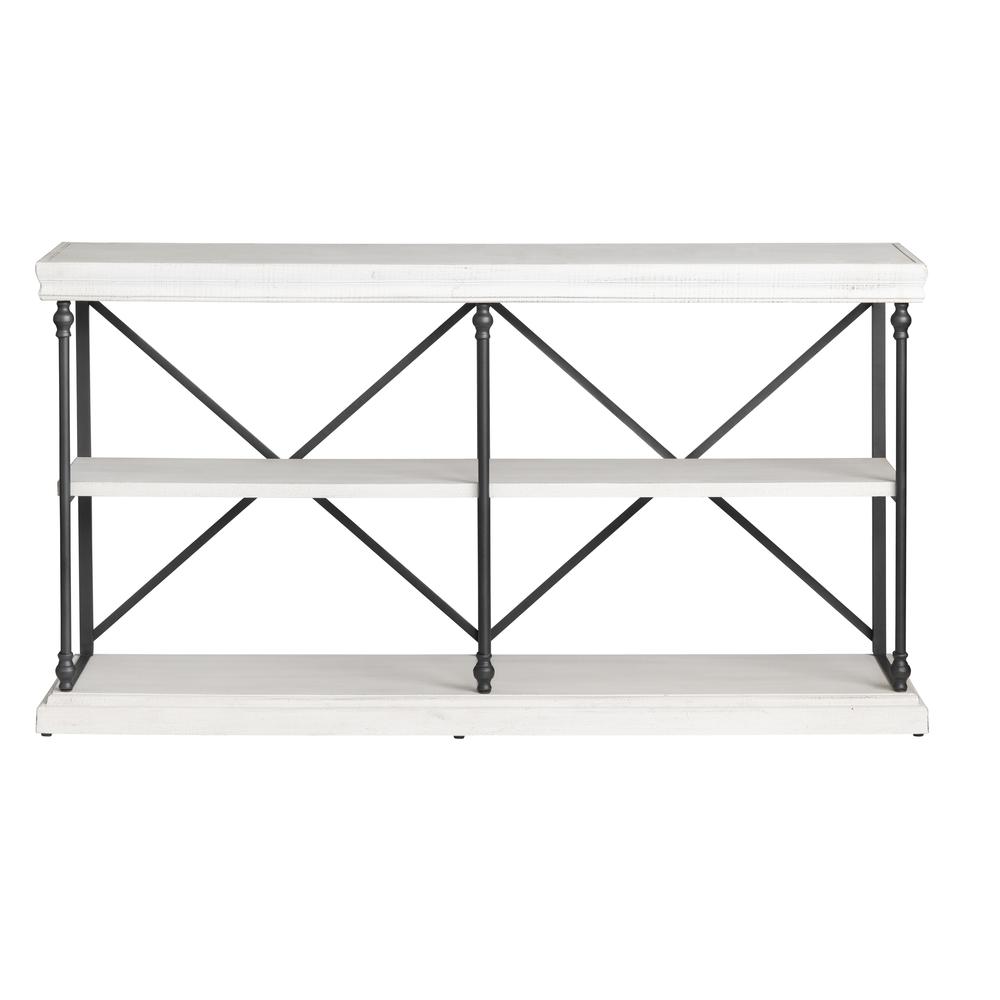 Crestview Collection CVFZR4548 Hanover Metal and White Wood Console Furniture. Picture 2