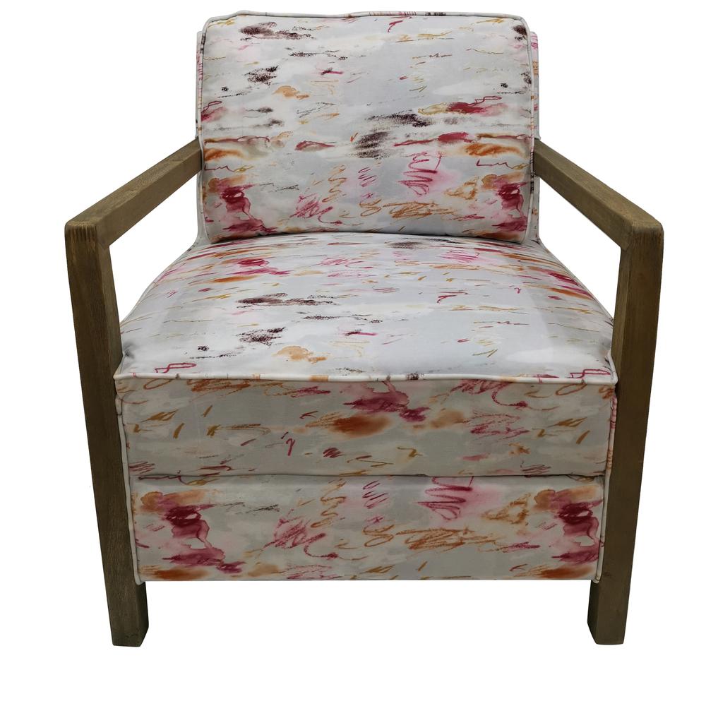 Crestview Collection Wood & Polyester Upholstery Laurel Accent Chair in Pinks. Picture 1