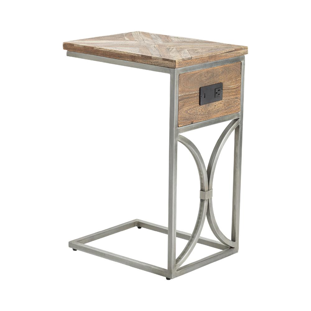 Crestview Collection Bengal Manor Acacia Wood and Metal C Side Table. Picture 2