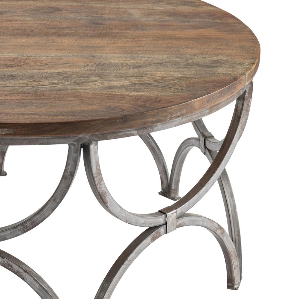 Crestview Collection Bengal Manor Mango Wood and Steel Round Cocktail Table. Picture 2